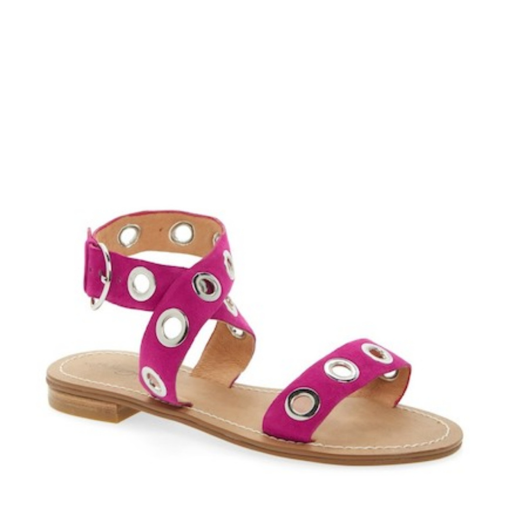 Halogen Elsie Criss Cross Strap Flat Suede Sandal - Picture 2 of 5